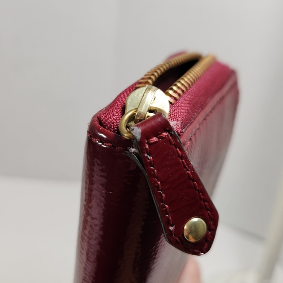 Coach red pantent leather zip around full size wallet - Picture 9 of 13